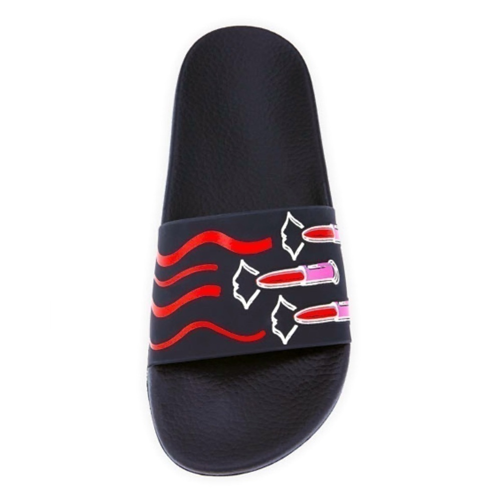 Valentino Garavani PVC Pool Slides Flip Flops Sandals Lipstick Motif size 39 8.5